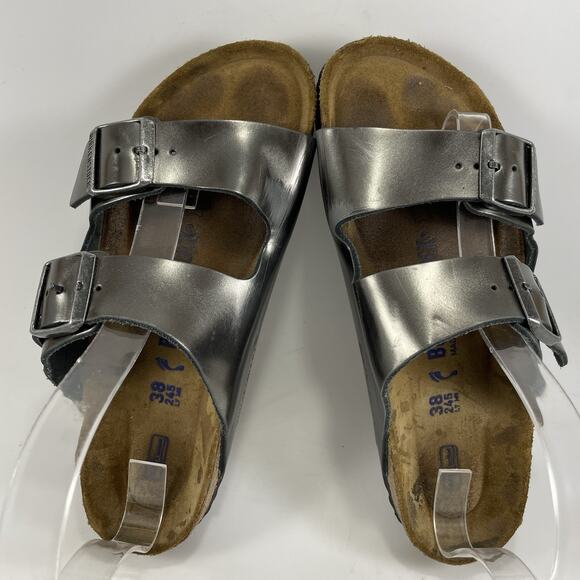 Birkenstock Arizona Sandals Womens Size 38, US 7-7.5 Narrow Metallic Soft FB - Picture 5 of 10